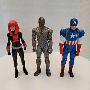 Marvel Hasbro Titan Series Captain America, Black Widow, Falcon-Triple Bundle
